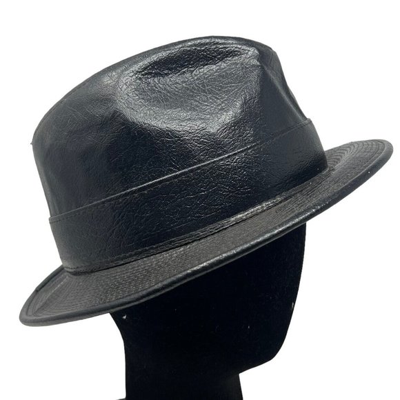 jcpenney Accessories Jcpenney Mens 7 8 Black Leather Fedora Hat Cap